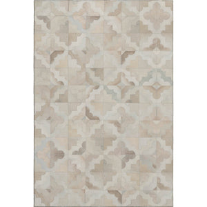 HomeRoots 9' X 12' Modern Geometric Washable Area Rug in Ivory, Beige & Gray - UV & Stain Resistant Design 644711