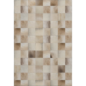 HomeRoots 8' X 10' Taupe Ivory Beige Patchwork Area Rug - Washable, UV Protected, Stain Resistant & Durable 644722