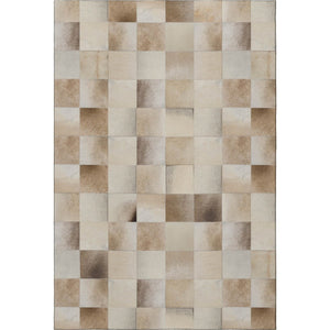 HomeRoots 10' Taupe Ivory & Beige Patchwork Washable Area Rug - Durable, Stain-Resistant with UV Protection 644724