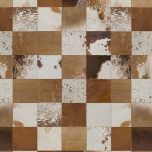 HomeRoots 10' Brown and Ivory Patchwork Area Rug - Washable, UV Protected, Stain Resistant, Ideal for Family Homes 644730