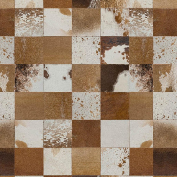 HomeRoots 10' Brown and Ivory Patchwork Area Rug - Washable, UV Protected, Stain Resistant, Ideal for Family Homes 644730