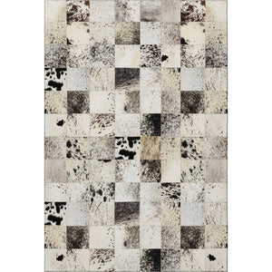 HomeRoots 9' X 12' Durable Granite Gray Patchwork Area Rug - Washable, Stain Resistant, UV Protected for Homes 644735