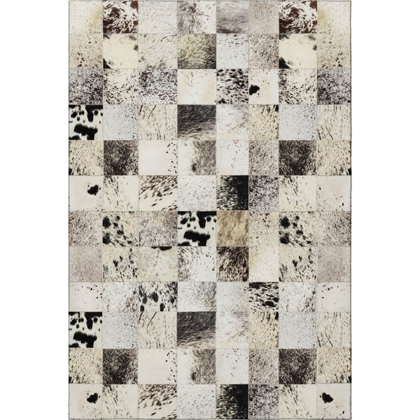 HomeRoots 9' X 12' Durable Granite Gray Patchwork Area Rug - Washable, Stain Resistant, UV Protected for Homes 644735