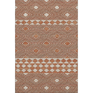 HomeRoots 9' X 12' Burnt Sienna Geometric Area Rug – Washable, UV Protected, Durable for Busy Homes & Spaces 644759