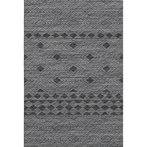 HomeRoots 10' X 14' Gray and Black Geometric Area Rug - Washable, Stain Resistant, UV Protected for Modern Homes 644772