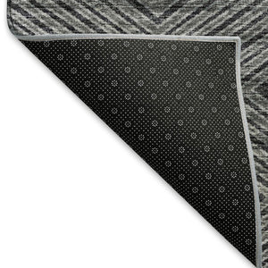 HomeRoots 10' X 14' Gray and Black Geometric Area Rug - Washable, Stain Resistant, UV Protected for Modern Homes 644772