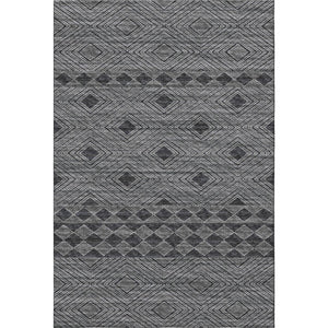 HomeRoots 10' X 14' Gray and Black Geometric Area Rug - Washable, Stain Resistant, UV Protected for Modern Homes 644772