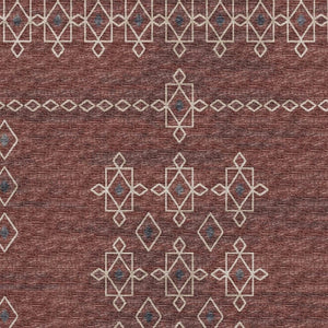 HomeRoots 8' X 10' Tribal Area Rug in Burnt Sienna, Ivory & Black - Washable, UV-Protected & Stain-Resistant 644812