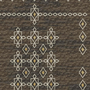 HomeRoots 10' Brown Ivory Gold Tribal Area Rug - Washable, UV-Protected, Stain-Resistant for Busy Homes 644820