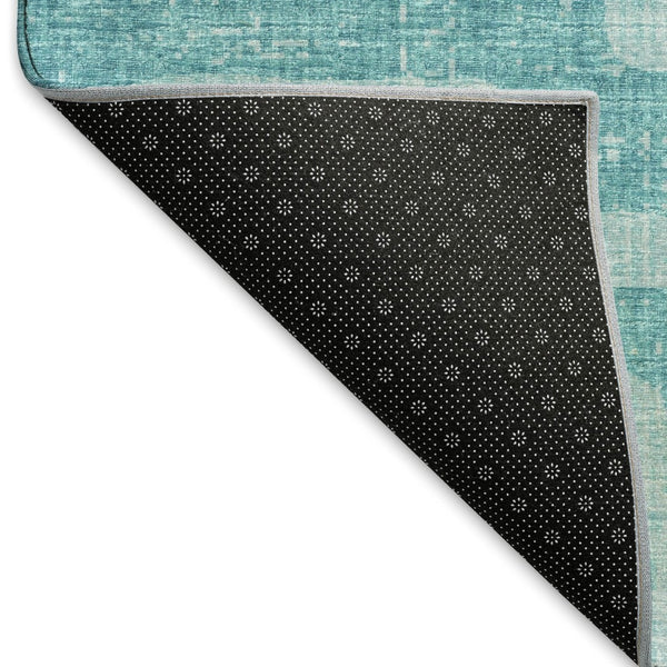 HomeRoots 9' X 12' Turquoise & Sky Blue Abstract Area Rug - Stylish, Washable, UV Protected for Any Room! 644837