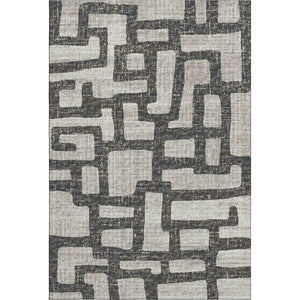 HomeRoots 8' X 10' Gray And Ivory Abstract Washable Area Rug - Durable, Stain Resistant, UV Protected Design 644842
