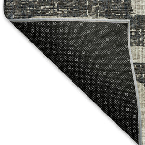 HomeRoots 8' X 10' Gray And Ivory Abstract Washable Area Rug - Durable, Stain Resistant, UV Protected Design 644842
