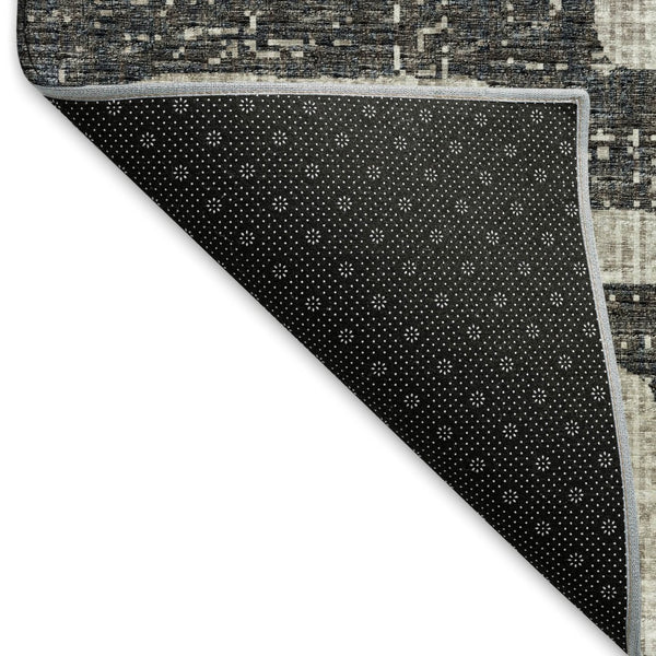 HomeRoots 8' X 10' Gray And Ivory Abstract Washable Area Rug - Durable, Stain Resistant, UV Protected Design 644842