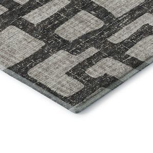 HomeRoots 8' X 10' Gray And Ivory Abstract Washable Area Rug - Durable, Stain Resistant, UV Protected Design 644842