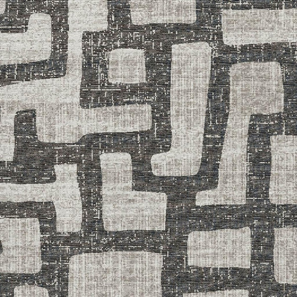 HomeRoots 8' X 10' Gray And Ivory Abstract Washable Area Rug - Durable, Stain Resistant, UV Protected Design 644842