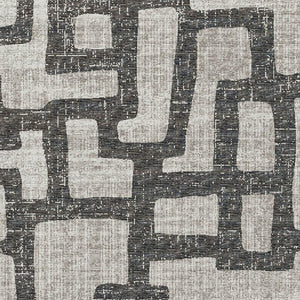 HomeRoots 9' X 12' Gray and Ivory Abstract Area Rug - Washable, UV-Protected, Durable for Busy Homes 644843