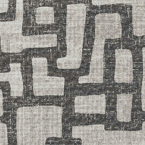 HomeRoots 9' X 12' Gray and Ivory Abstract Area Rug - Washable, UV-Protected, Durable for Busy Homes 644843