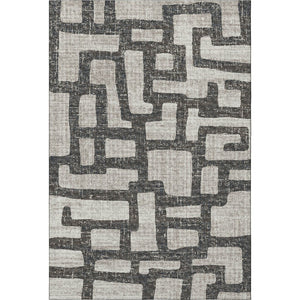 HomeRoots 10' X 14' Gray And Ivory Abstract Rug - Washable, Stain-Resistant, UV Protected for Busy Homes 644844