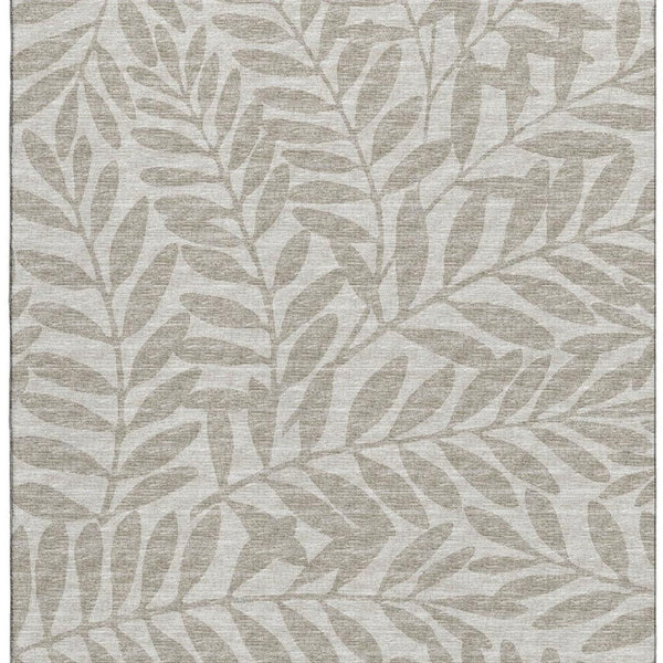 HomeRoots 5' X 8' Botanical Leaves Area Rug - Stain Resistant, UV Protected, Washable for Modern Living Spaces 644846