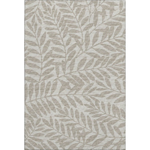 HomeRoots 9' X 12' Washable Botanical Leaves Area Rug - Durable, UV Protected, Perfect for Homes with Kids & Pets! 644849