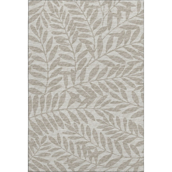 HomeRoots 9' X 12' Washable Botanical Leaves Area Rug - Durable, UV Protected, Perfect for Homes with Kids & Pets! 644849