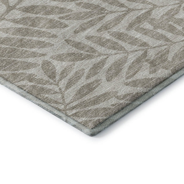 HomeRoots 9' X 12' Washable Botanical Leaves Area Rug - Durable, UV Protected, Perfect for Homes with Kids & Pets! 644849