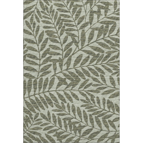 HomeRoots 8' X 10' Fern Green Botanical Leaves Area Rug - Washable, Stain Resistant, UV Protected for Durability 644860