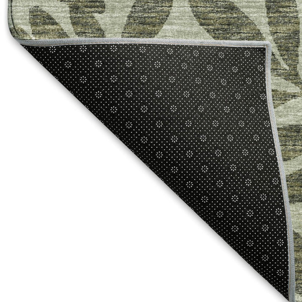 HomeRoots 8' X 10' Fern Green Botanical Leaves Area Rug - Washable, Stain Resistant, UV Protected for Durability 644860