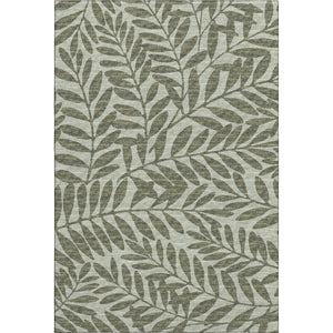 HomeRoots 10' X 14' Fern Green Botanical Area Rug - Washable, UV Protected, Stain-Resistant for Any Room 644862