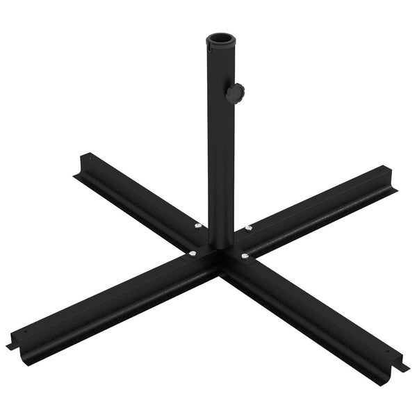 English Elm Outsunny Heavy-Duty Cross Brace Umbrella Stand For Stability & Style, Fits 1.5"-1.9" Poles, Black W2225P229167-GIGA