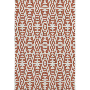 HomeRoots 8' X 10' Burnt Sienna Tribal Area Rug - Machine Washable, UV Protected, Stain Resistant, Durable Design 644884