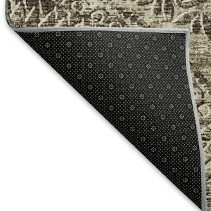 HomeRoots 8' X 10' Brown and Ivory Medallion Area Rug - Washable, Stain-Resistant, UV Protected Elegance 644896