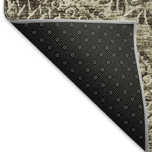 HomeRoots 8' X 10' Brown and Ivory Medallion Area Rug - Washable, Stain-Resistant, UV Protected Elegance 644896