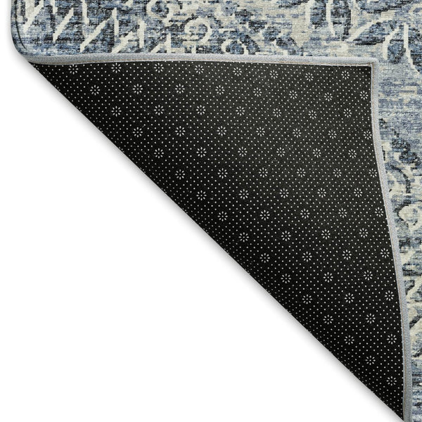 HomeRoots 8' X 10' Blue And Ivory Medallion Area Rug - Stylish, Machine Washable, UV Protected for Any Space 644908