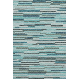HomeRoots 10' Abstract Turquoise and Gray Washable Area Rug with UV Protection - Perfect for High-Traffic Spaces! 644934