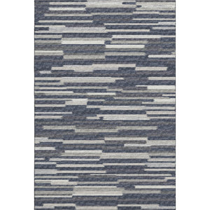 HomeRoots 5' X 8' Washable Gray Charcoal & Ivory Abstract Area Rug with UV Protection for Modern Spaces 644936