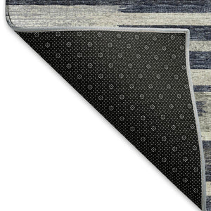 HomeRoots 5' X 8' Washable Gray Charcoal & Ivory Abstract Area Rug with UV Protection for Modern Spaces 644936