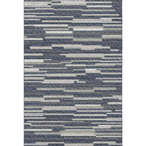 HomeRoots 5' X 8' Washable Gray Charcoal & Ivory Abstract Area Rug with UV Protection for Modern Spaces 644936