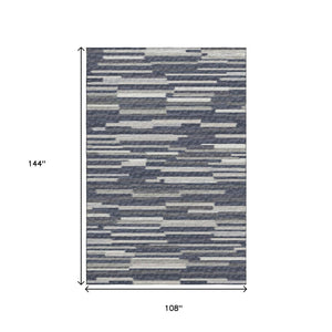 HomeRoots 9' X 12' Gray Charcoal & Ivory Abstract Area Rug – Washable, Stain Resistant, UV Protected for Durability 644939