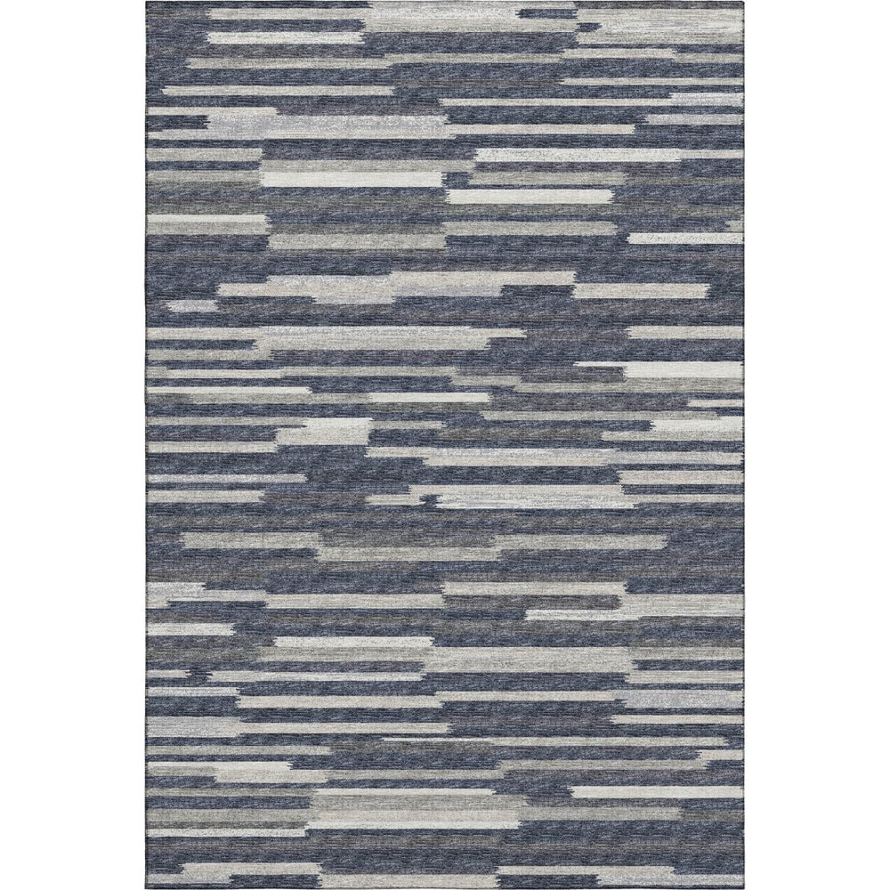 HomeRoots 10' X 14' Gray Charcoal & Ivory Abstract Area Rug – Washable, UV Protected, Stylish & Durable Design 644940