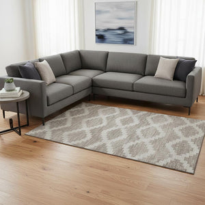 HomeRoots 8' X 10' Tan Ivory Beige Tribal Area Rug - Washable, UV Protected, Stain Resistant, Soft Comfort 644944
