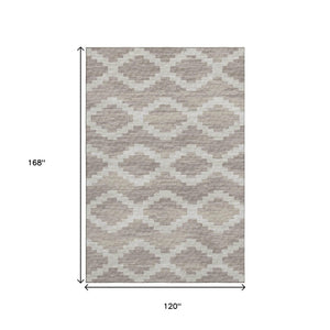 HomeRoots 10' X 14' Tan Ivory Beige Tribal Washable Area Rug - Durable, UV Protected, Kid & Pet Friendly! 644946