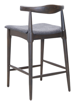 Zuo Modern Tuzka Counter Stool Set Of 2 - Modern Gray & Espresso Design For Chic Home Decor And Comfort Gray 100% Polyester,Rubberwood 110514-zuo-modern