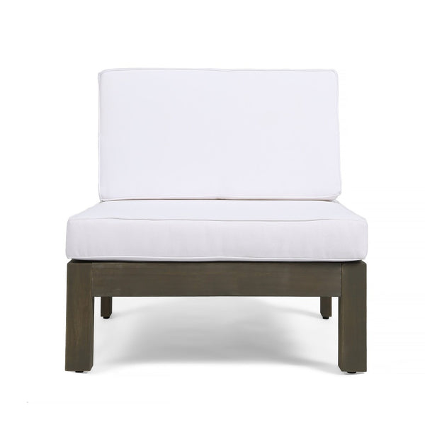 English Elm Oana Armless Upholstered Accent Chair Low Profile Seat for Compact Living Spaces 64499.00WHI