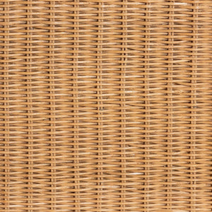 English Elm Scallop Handwoven Rattan Rectangular Ottoman Coastal Boho Accent Bench with Foam Cushion B2750P467849