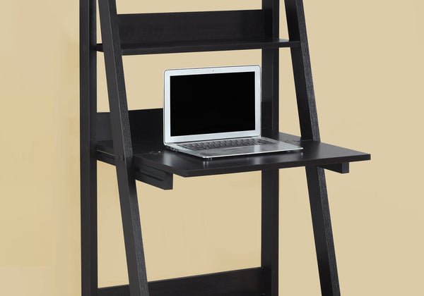 English Elm Computer Leaning Desk with Shelves 61" High – Taupe Brown Wood-Look Ladder Workstation, Storage-Friendly, Wall-Mountable Espresso 39 L x 20 W x 8 H B2710P219593