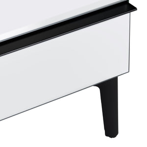 Crestview Collection Contemporary Three-drawer Chest - Sleek Iron Storage Unit With Striking White & Black Design Clear  Cvfzr6194