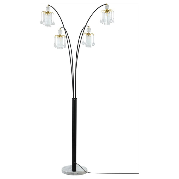 English Elm Marcos Five Arm Crystal Arc Tree Lamp with Marble Base for Modern Living Rooms B062S01750