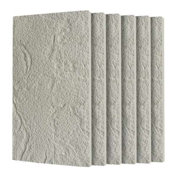 English Elm 3d Faux Stone Pu Wall Panels Set Lightweight Flame Resistant Architectural Accent Cement Grey W347P419785