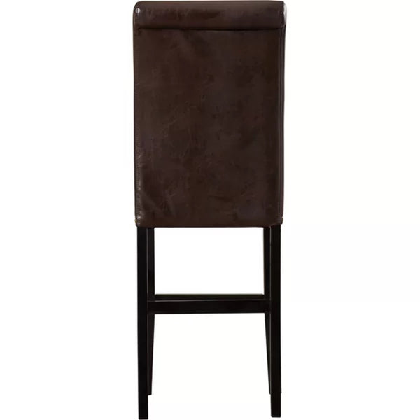English Elm Christopher Knight Home® - [OLD HM: 54222.00KP] Upholstered 30" Counter Stool Set of 2, Brown PU Leather, Rubberwood Legs, Gold Rivet Trim WF531035BRN